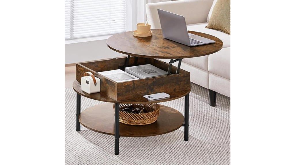 round coffee table with storage