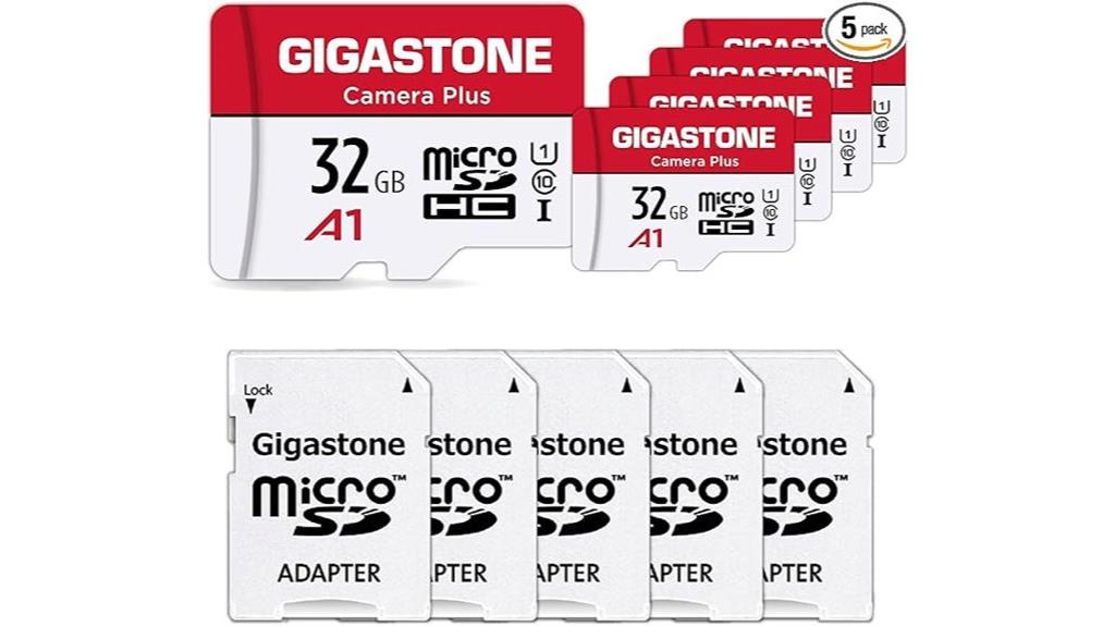 set of five 32gb cards