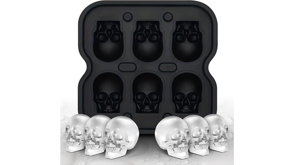 skull shaped silicone ice tray