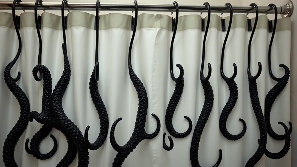 spooky kraken shower hooks