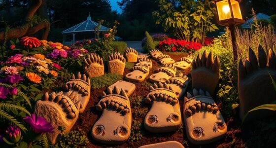 spooky monster garden stepping stones