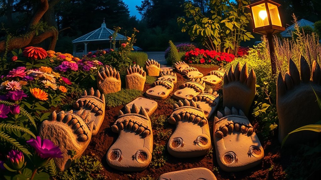 spooky monster garden stepping stones