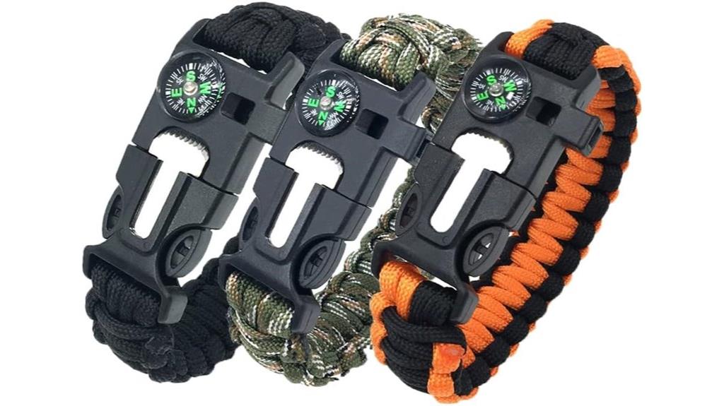 three piece paracord bracelet