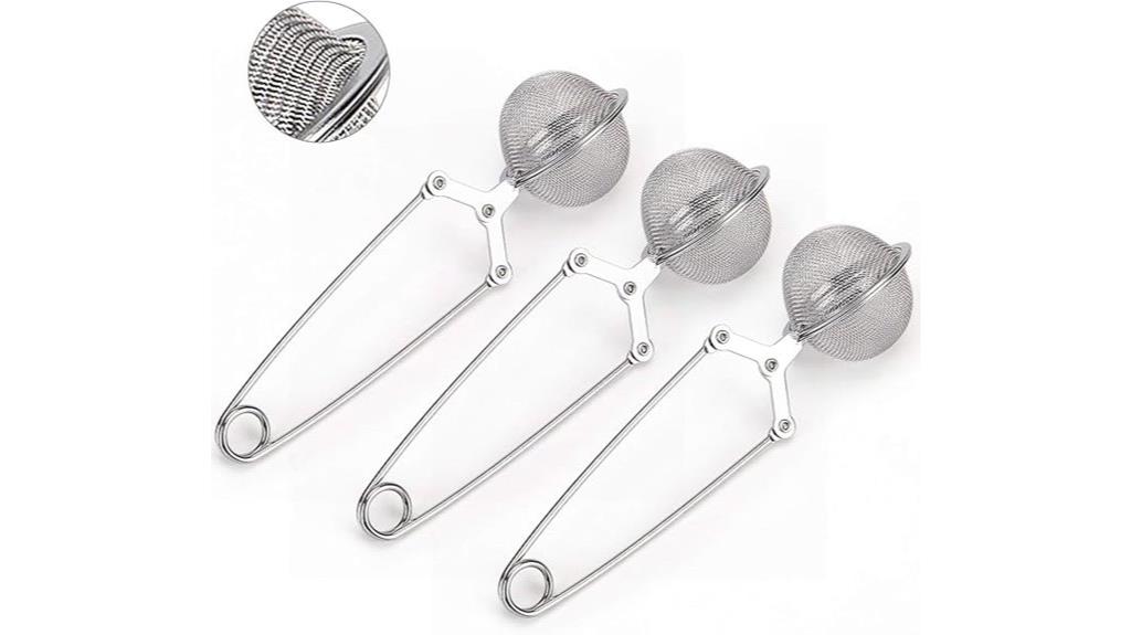 three stainless steel infusers