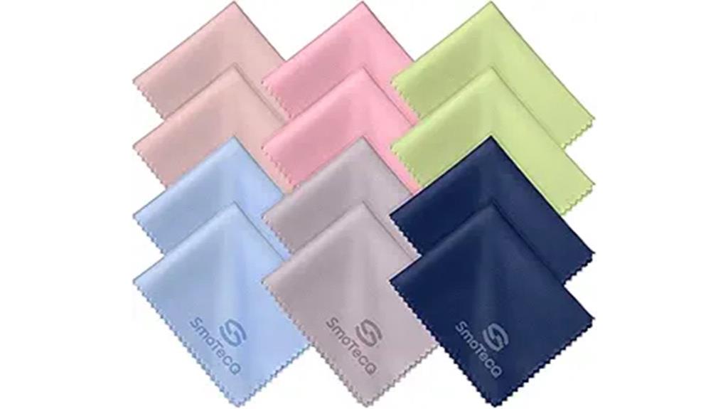 twelve microfiber cleaning cloths