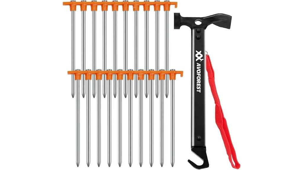 twenty tent stakes set