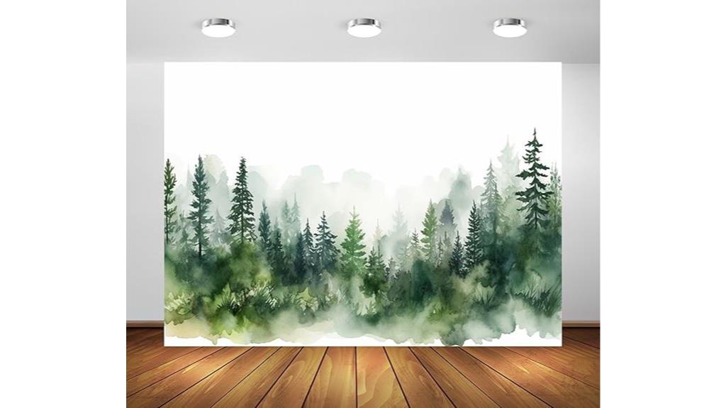 watercolor forest photography backdrop