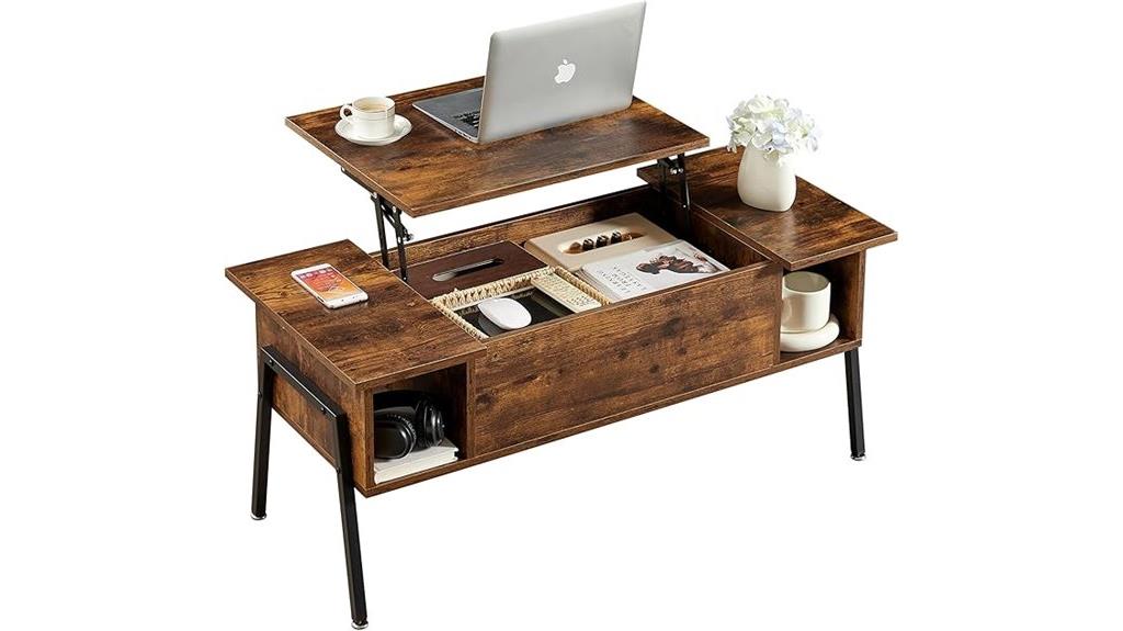 wooden coffee table with storage