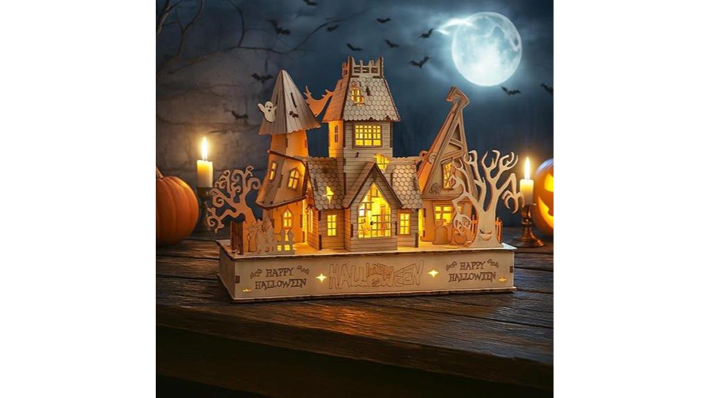 wooden haunted house puzzle