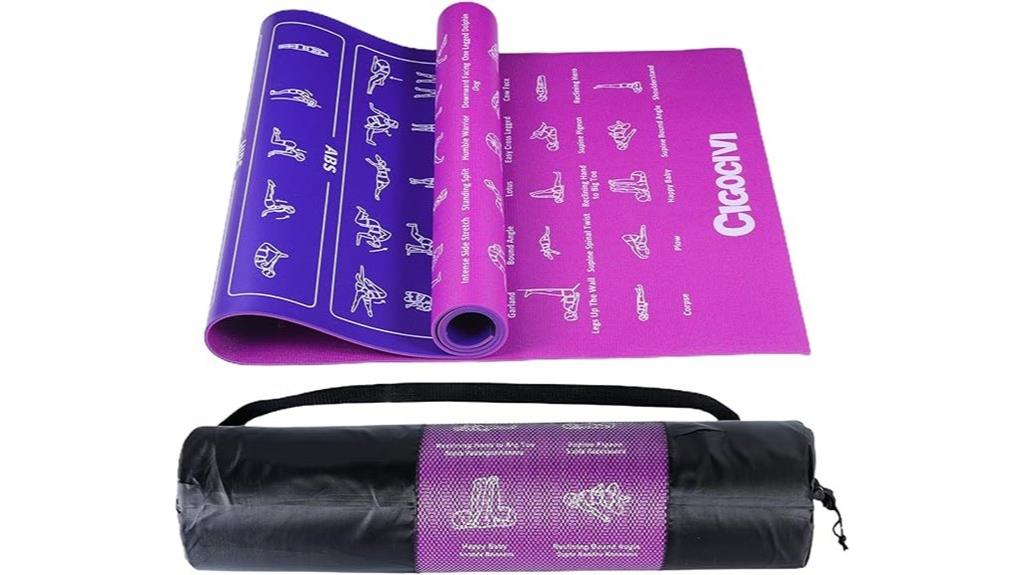 yoga mat with exercise guide