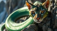 alpine lizard with feline face