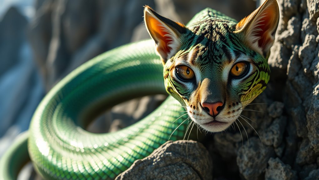 alpine lizard with feline face