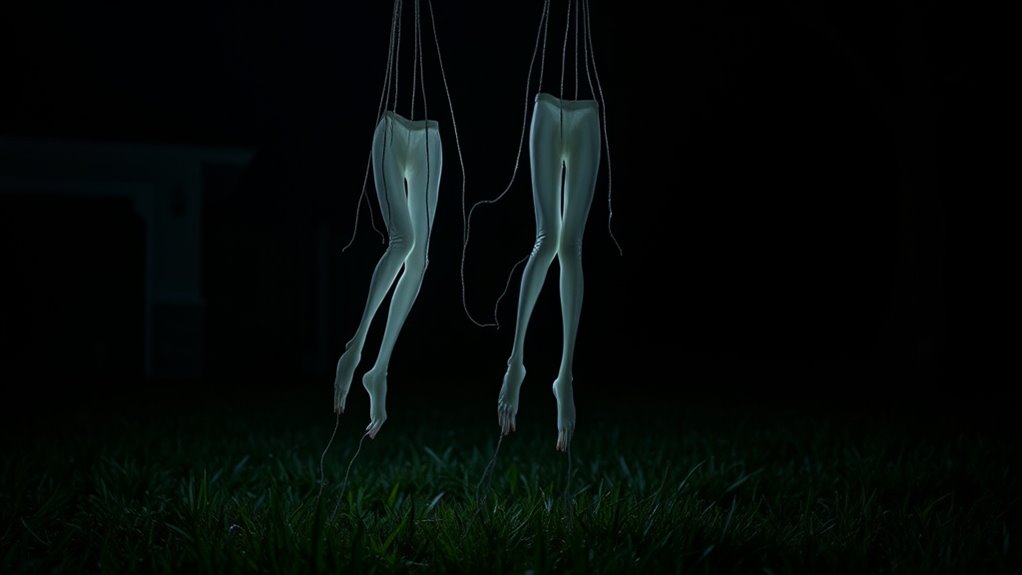 elongated white cloth legs