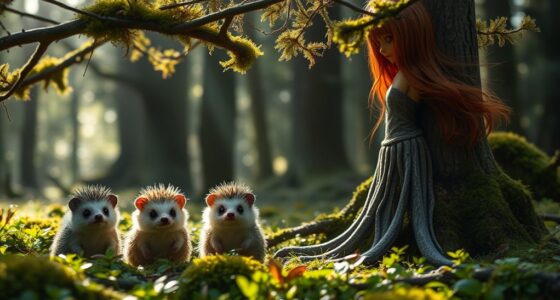 forest creatures hedgehogs and huldra