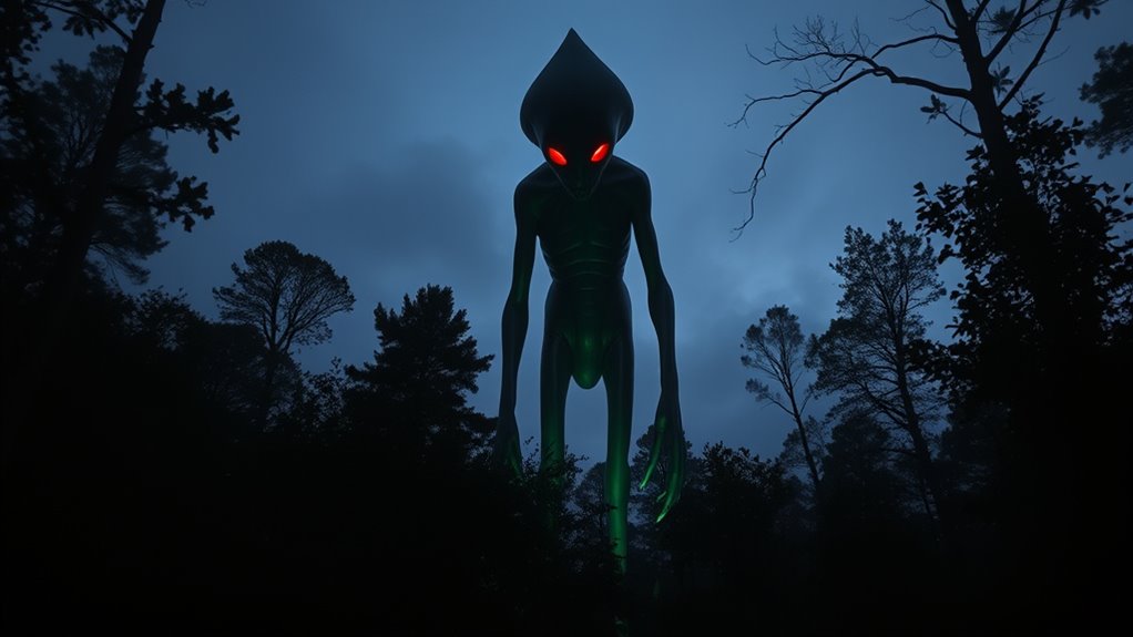 ghostly creature in woods