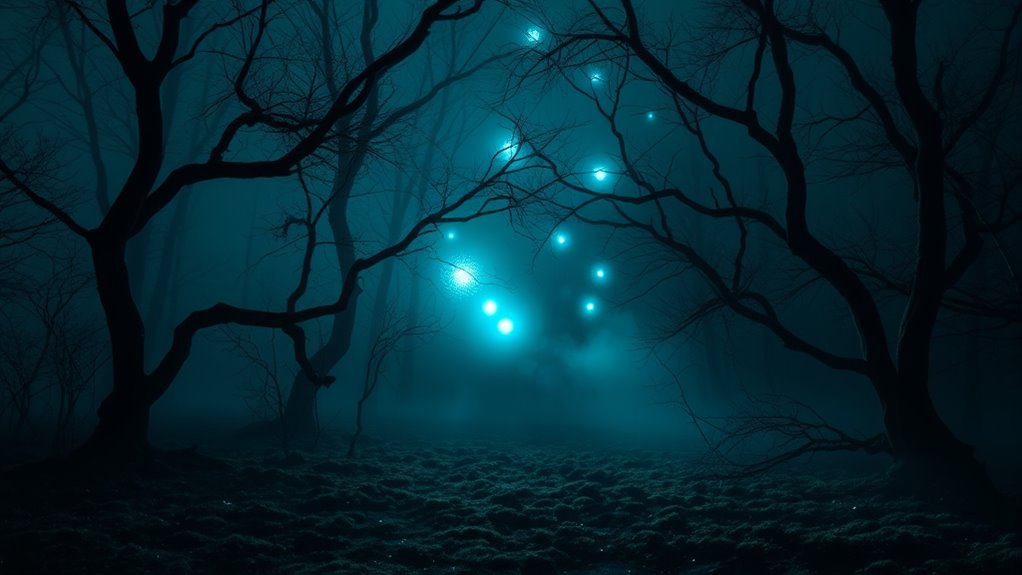 ghostly flickering guiding spirits