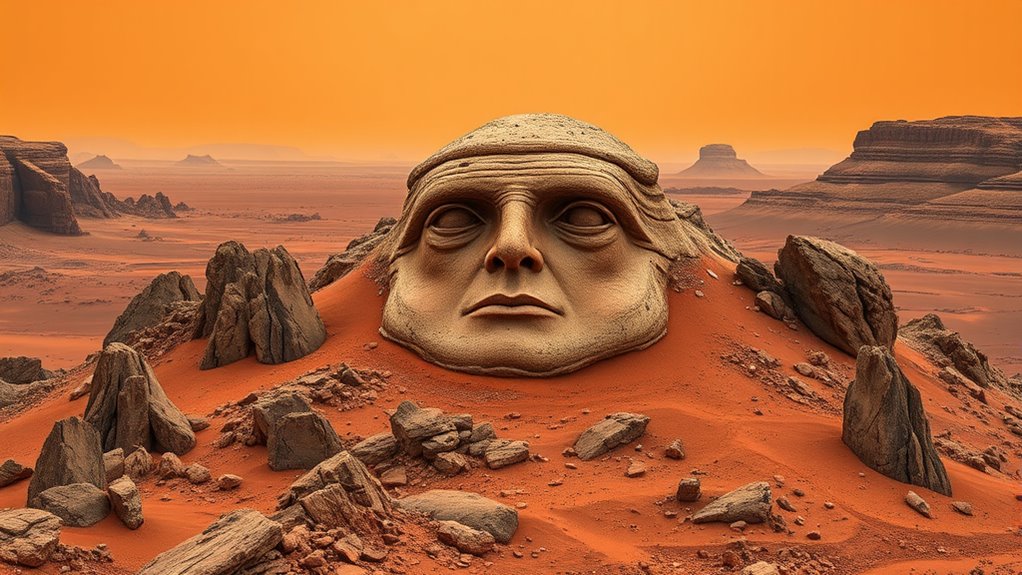 mars surface face illusions