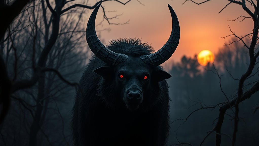 mysterious horned forest beast