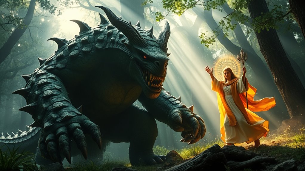 saints fight legendary monsters