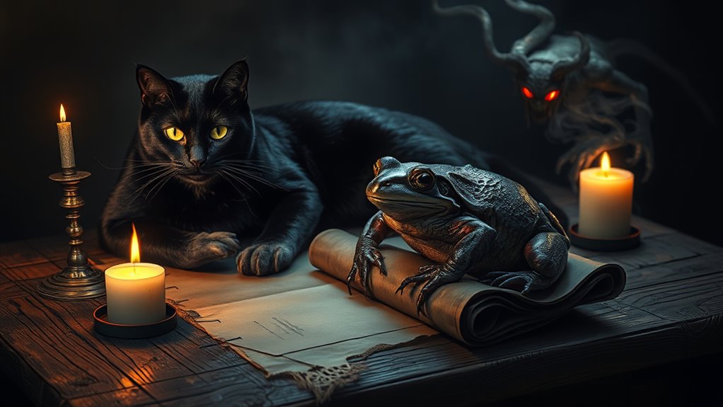 witches familiars cats toads