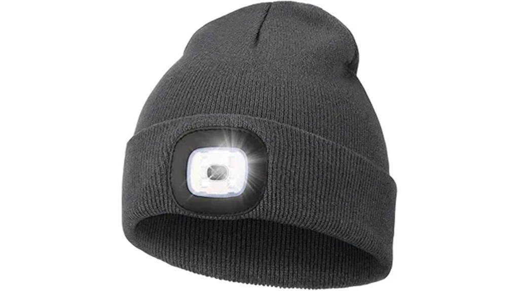 led light equipped rechargeable beanie