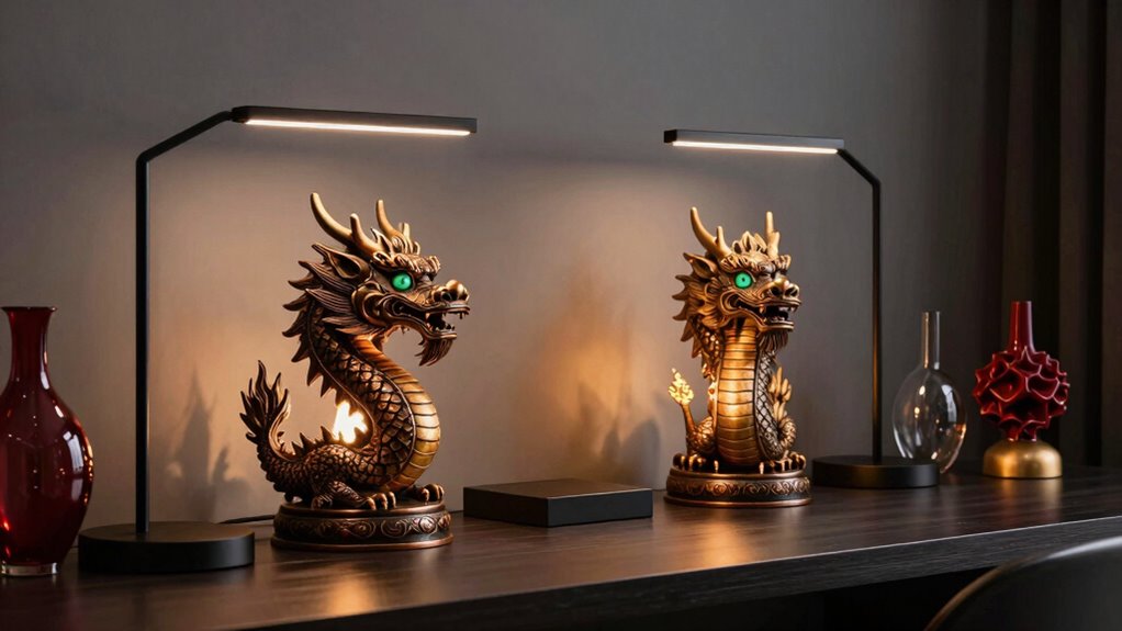 coordinated dragon lamp decor