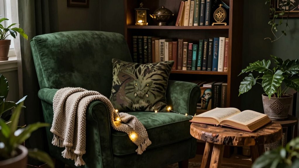 cozy cryptid reading nook