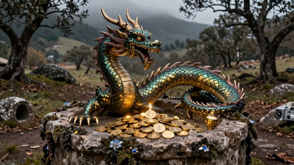 dragons guard sacred wells treasures