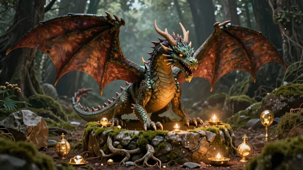 dragons guarding hidden treasure