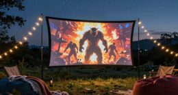 outdoor movie projector screens