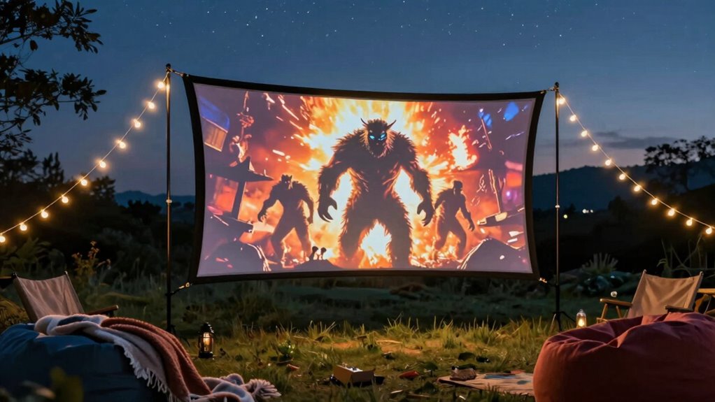 outdoor movie projector screens