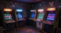 retro gaming room clutter