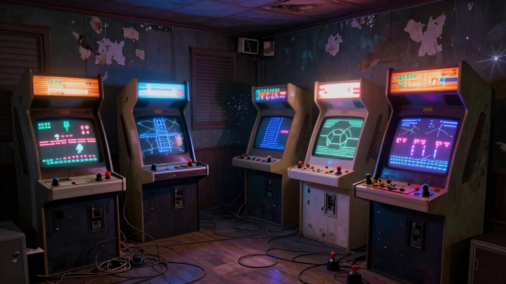 retro gaming room clutter