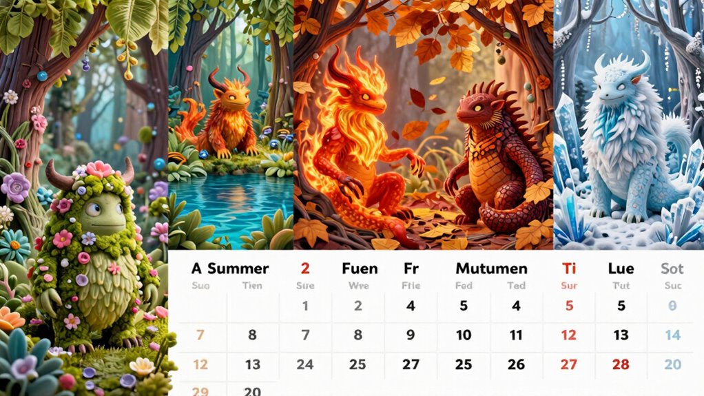 seasonal mythic creatures symbolism