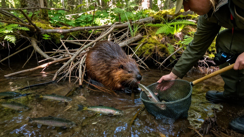 Artificial Beaver Dams Saw Juvenile Coho Salmon Survival Rates Go From 8% To 60%